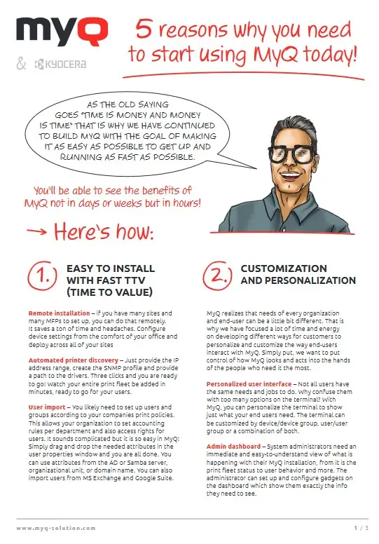 5 Reasons To Use MyQ, Kyocera, Perfect Printz