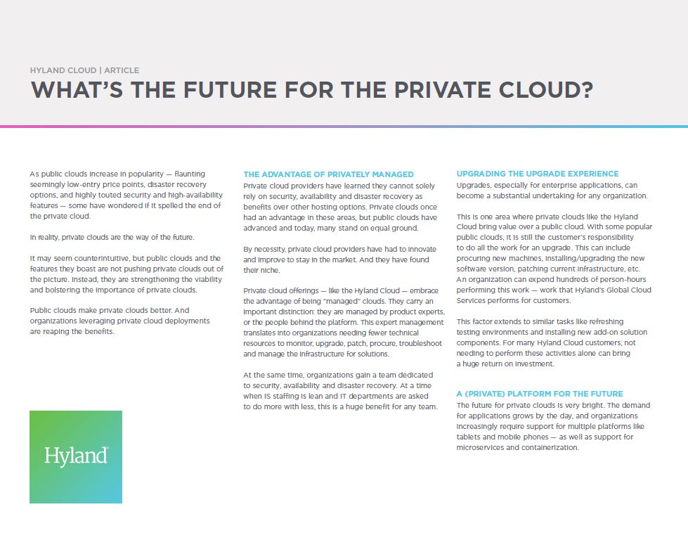 Private Cloud, Public Cloud, Hyland, Kyocera, Software, Document Management, Perfect Printz