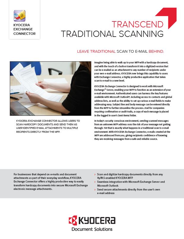 Kyocera, Software Capture, Distribution, Exchange Connector, Perfect Printz