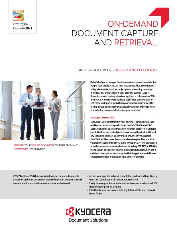 Kyocera, Software, Capture And Distribution, Homepoint Advanced, Perfect Printz