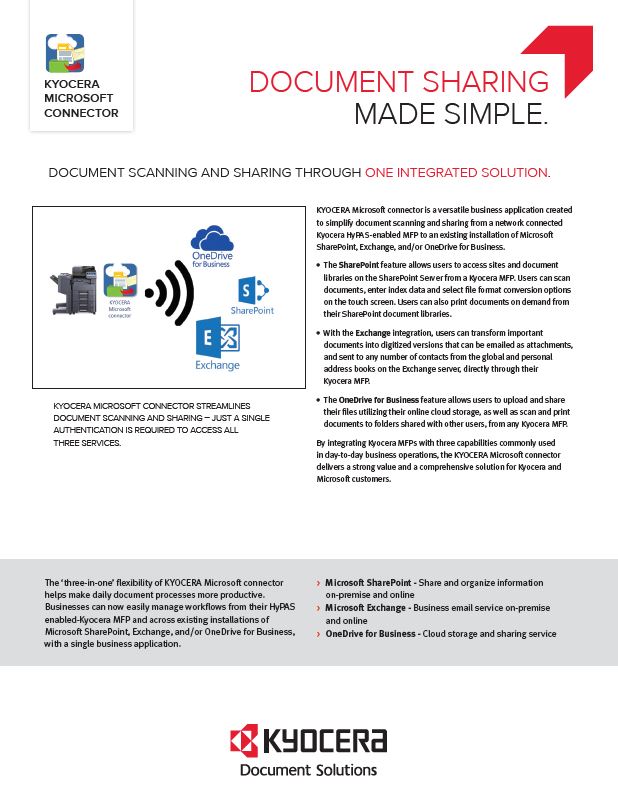 Kyocera, Software, Document Management, Kyocera, Microsoft Connector, Perfect Printz