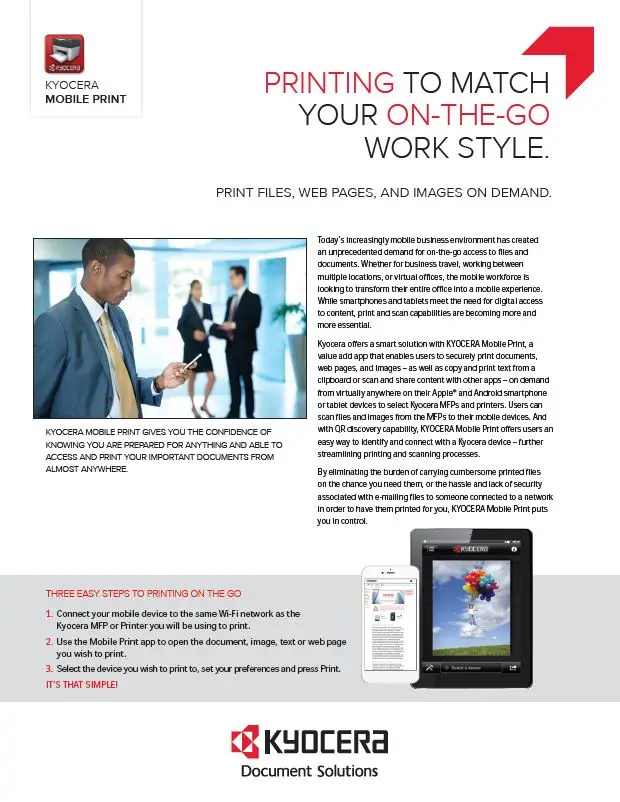 Kyocera, Software, Mobile, Cloud, Kyocera, Mobile Print, Perfect Printz