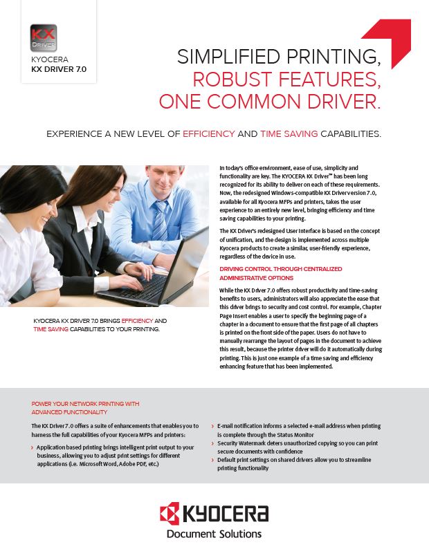 Kyocera, Software, Network Device Management, Kx Driver, Perfect Printz