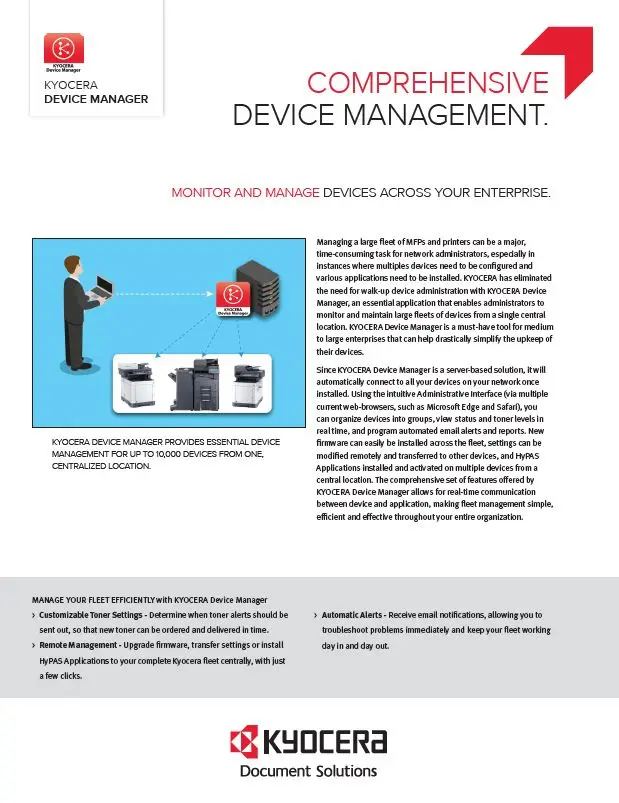 Kyocera, Software, Network Device Management, Kyocera, Device Manager, Perfect Printz