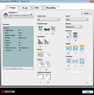 Program Function, Kyocera, Environment, Perfect Printz