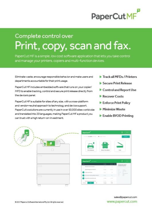 Papercut, Mf, Fact Sheet, Perfect Printz