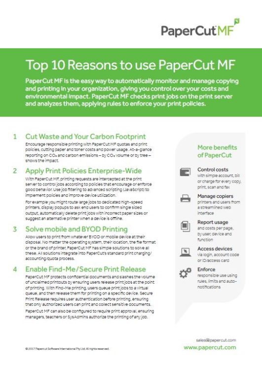 Top 10 Reasons, Papercut Mf, Perfect Printz